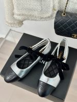 CHANE* | Chanel classic pearl chain anklet Mary Jane shoes - Image 4