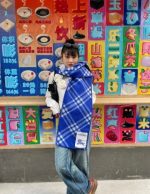 Check Wool Scarf Knight - Image 16