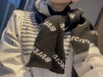 Balenciaga Blanket Scarf in black wool and cashmere - Image 10
