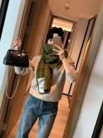 Check Wool Scarf green - Image 15