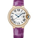 BALLON BLEU DE CARTIER, 36 MM, ROSE GOLD, LEATHER, SAPPHIRE, DIAMONDS