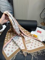 Brown and pink polka dot scarf - Image 8