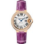 BALLON BLEU DE CARTIER, 33 MM, 18K ROSE GOLD, DIAMONDS, LEATHER
