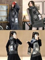 Check Cashmere Scarf black - Image 5