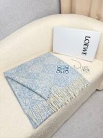 Anagram scarf in wool and cashmere blue - Image 12