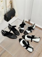 CHANE* | Chanel classic pearl chain anklet Mary Jane shoes - Image 2