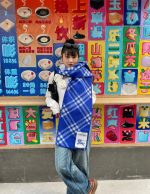 Check Wool Scarf Knight - Image 2