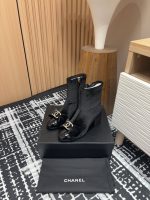24Fw new Chanel bow double C diamond buckle short boots - Image 8
