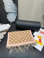 Brown and pink polka dot scarf