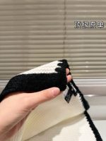 Chanel Cashmere Silk CC Knitted Scarf White - Image 8