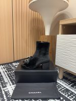 24Fw new Chanel bow double C diamond buckle short boots - Image 6