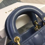 Blue Sheepskin Bag Size: 17cm - Image 3