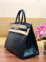 Birkin box black with gold buckle - Image 2