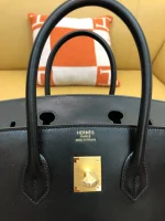 Birkin box black with gold buckle - Image 3