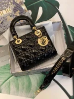 ABCDior Calf Patent Leather Rattan Tote Size: 20 x 16.5 x 8cm