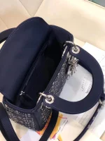 Dark blue leather shoulder strap - Image 2