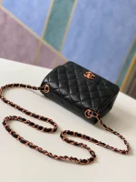 Chane Rose Gold Black Leather Size: 17cm Code: 115 - Image 3