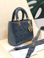 ABCDior Calf Patent Leather Rattan Lattice Tote Size 20 x 16.5 x 8cm - Image 3