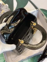 ABCDior Calf Patent Leather Rattan Tote Size: 20 x 16.5 x 8cm - Image 3