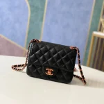 Chane Rose Gold Black Leather Size: 17cm Code: 115