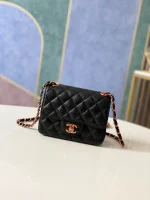 Chane Rose Gold Black Leather Size: 17cm Code: 115