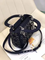 Dark blue leather shoulder strap - Image 3