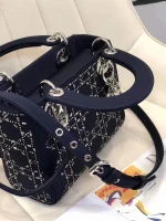 Dark blue leather shoulder strap - Image 4