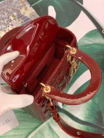 ABCDior Calf Patent Leather Rattan Tote Size: 20 x 16.5 x 8cm - Image 5