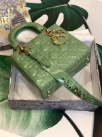 ABCDior Calf Patent Leather Rattan Check Handbag Size:20 x 16.5 x 8cm - Image 3