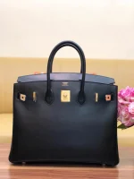 Birkin box black with gold buckle - Image 5