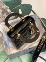 ABCDior Calf Patent Leather Rattan Tote Size: 20 x 16.5 x 8cm - Image 5