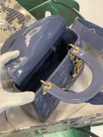 ABCDior Calf Patent Leather Rattan Tote Size: 20 x 16.5 x 8cm - Image 6