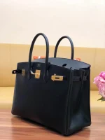 Birkin box black with gold buckle - Image 6