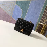 Chane One Shoulder Back Sheepskin with Plaid Size: 17 6 ​​12cm Code: 2309 Black Bull 02861