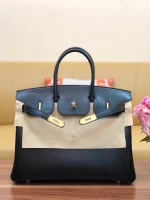 Birkin box black with gold buckle - Image 8