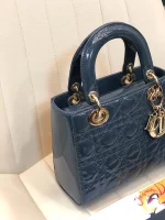 ABCDior Calf Patent Leather Rattan Lattice Tote Size 20 x 16.5 x 8cm - Image 7