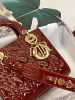 ABCDior Calf Patent Leather Rattan Tote Size: 20 x 16.5 x 8cm - Image 6