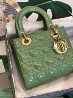 ABCDior Calf Patent Leather Rattan Check Handbag Size:20 x 16.5 x 8cm - Image 5