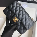 Black Lambskin Gold Buckle - Image 7