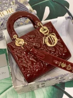 ABCDior Calf Patent Leather Rattan Tote Size: 20 x 16.5 x 8cm - Image 7