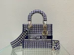 Five compartment embroidered blue bird check bag Size:24cm - Image 8