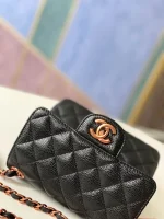 Chane Rose Gold Black Leather Size: 17cm Code: 115 - Image 6
