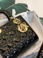 ABCDior Calf Patent Leather Rattan Tote Size: 20 x 16.5 x 8cm - Image 9