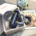 Blue Sheepskin Bag Size: 17cm - Image 7