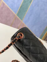 Chane Rose Gold Black Leather Size: 17cm Code: 115 - Image 7