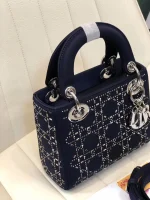 Dark blue leather shoulder strap - Image 9