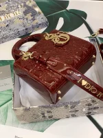 ABCDior Calf Patent Leather Rattan Tote Size: 20 x 16.5 x 8cm - Image 8