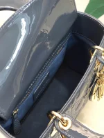 ABCDior Calf Patent Leather Rattan Lattice Tote Size 20 x 16.5 x 8cm - Image 8