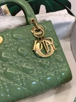 ABCDior Calf Patent Leather Rattan Check Handbag Size:20 x 16.5 x 8cm - Image 6