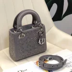 Grey leather shoulder strap with full original packaging